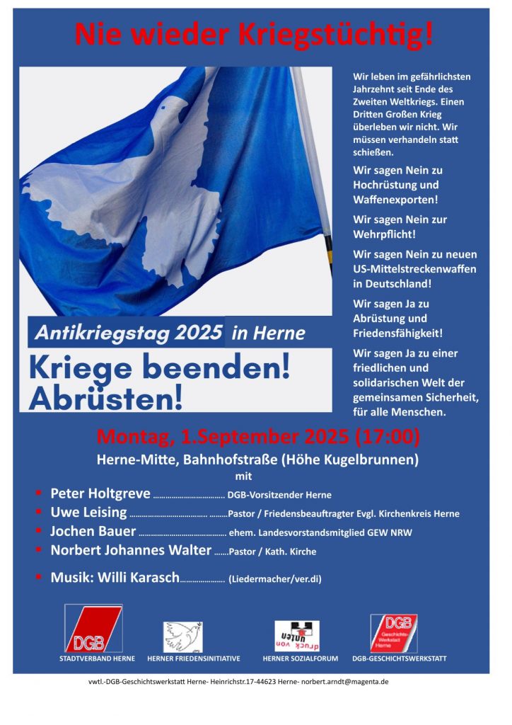 Antikriegstag 2025 flyer